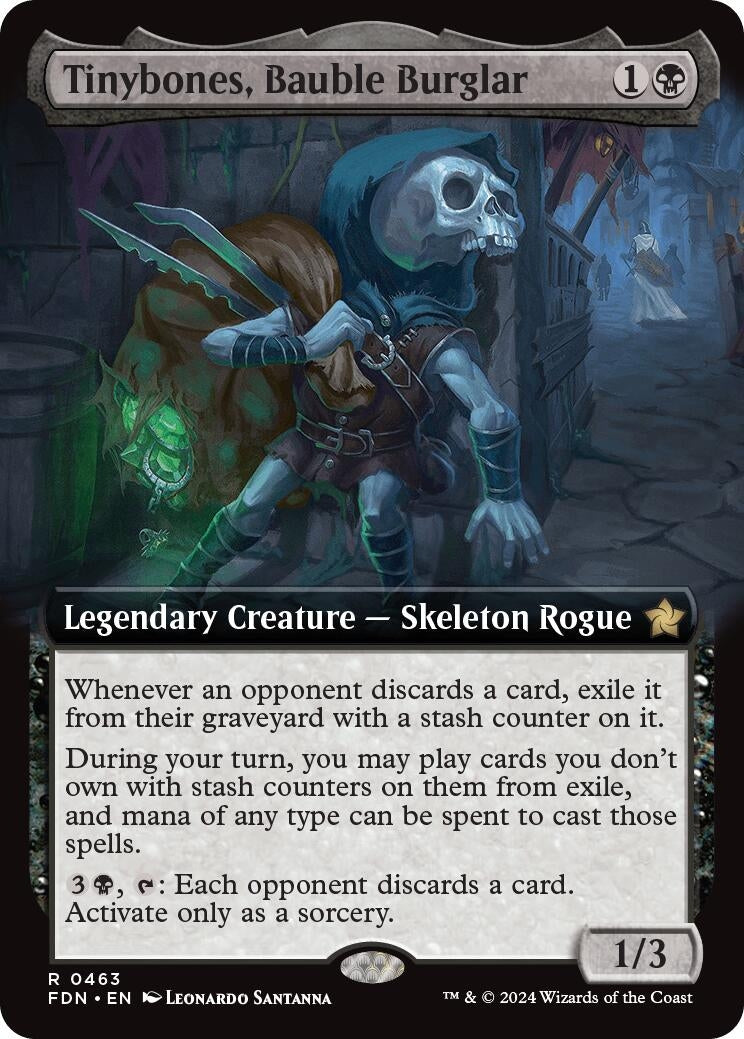 Image for Tinybones, Bauble Burglar (Extended Art) (Foundations) (463) - Magic: The Gathering