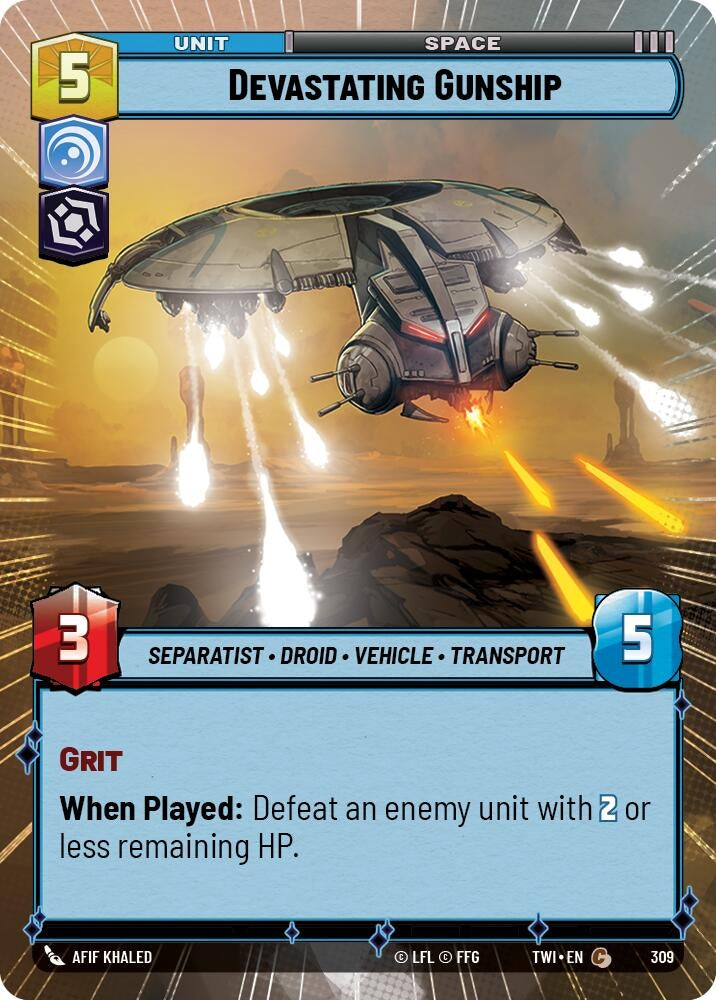 Image for Devastating Gunship (Hyperspace) (Twilight of the Republic) (309) - Star Wars: Unlimited
