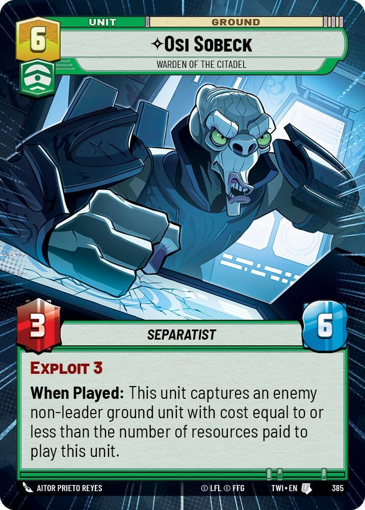 Image for Osi Sobeck - Warden of the Citadel (Hyperspace) (Twilight of the Republic) (385) - Star Wars: Unlimited