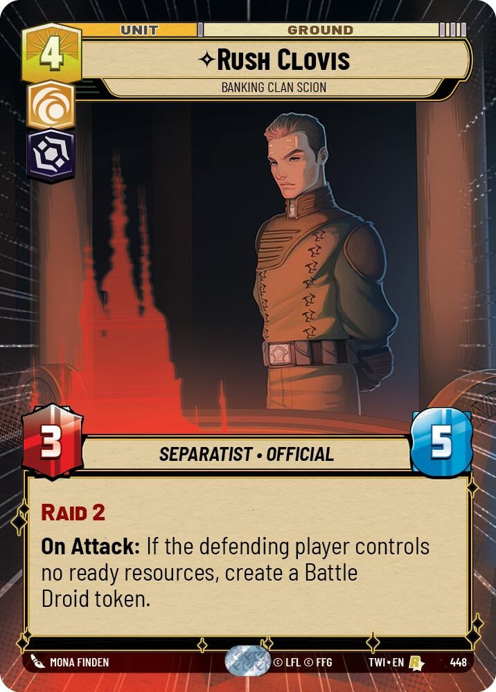 Image for Rush Clovis - Banking Clan Scion (Hyperspace) (Twilight of the Republic) (448) - Star Wars: Unlimited