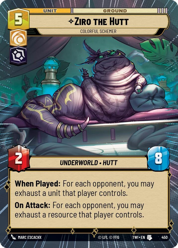 Image for Ziro the Hutt - Colorful Schemer (Hyperspace) (Twilight of the Republic) (450) - Star Wars: Unlimited