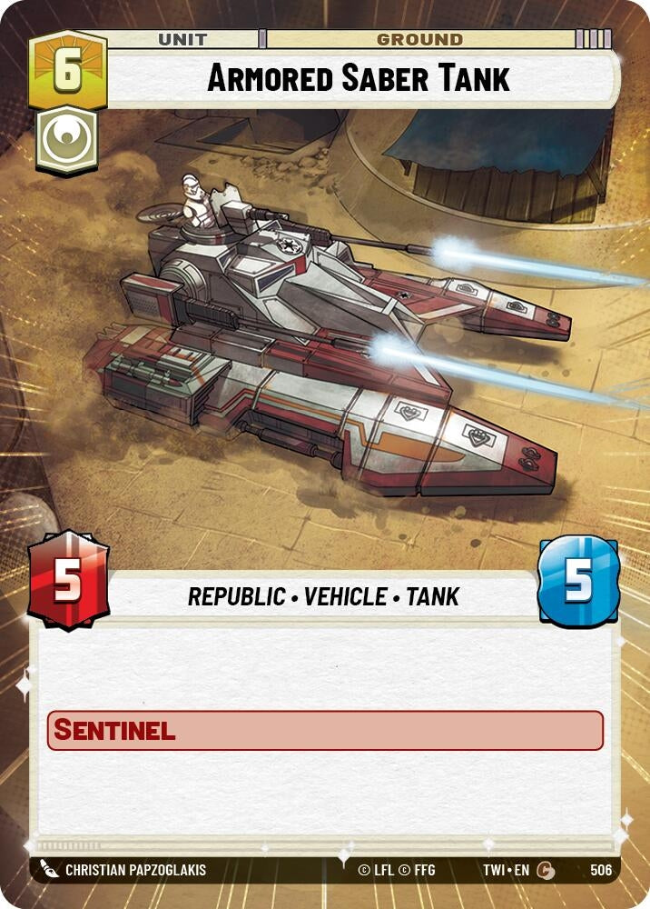 Image for Armored Saber Tank (Hyperspace) (Twilight of the Republic) (506) - Star Wars: Unlimited