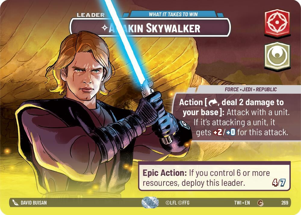 Image for Anakin Skywalker - What it Takes to Win (Showcase) (Twilight of the Republic) (269) - Star Wars: Unlimited