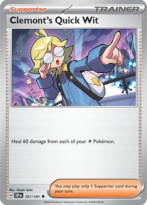 Image for Clemont's Quick Wit (SV08: Surging Sparks) (167/191) - Pokemon