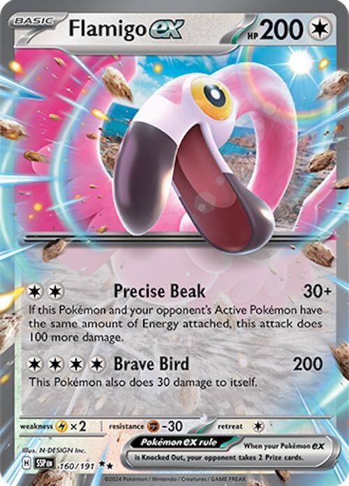 Image for Flamigo ex (SV08: Surging Sparks) (160/191) - Pokemon