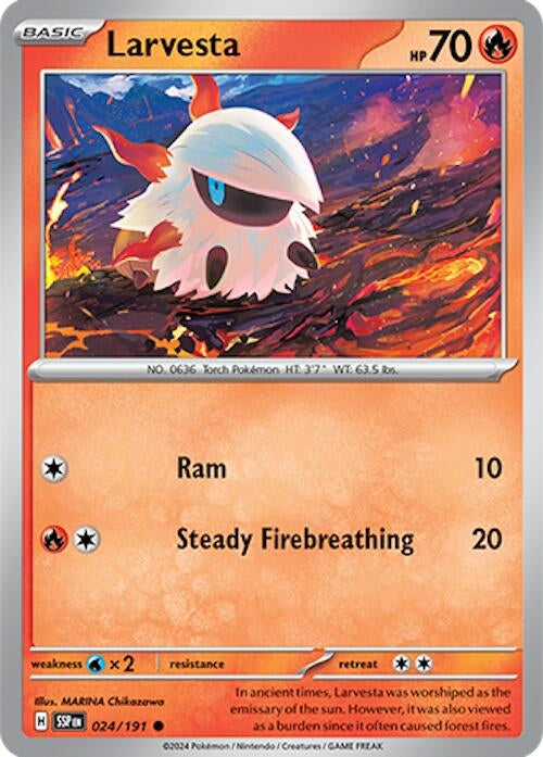 Image for Larvesta (SV08: Surging Sparks) (024/191) - Pokemon