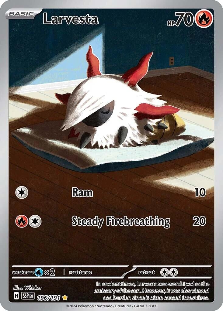 Image for Larvesta (SV08: Surging Sparks) (196/191) - Pokemon