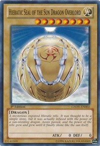 Image for Hieratic Seal of the Sun Dragon Overlord (Galactic Overlord) (GAOV-EN002) - YuGiOh