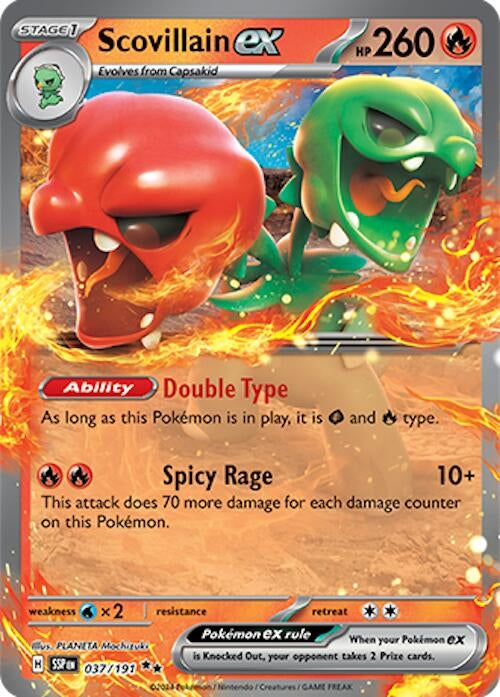 Image for Scovillain ex (SV08: Surging Sparks) (037/191) - Pokemon