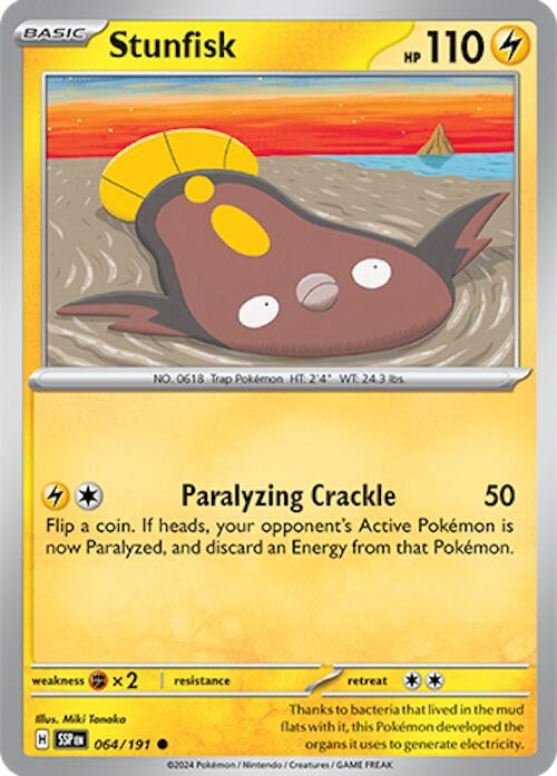 Image for Stunfisk (SV08: Surging Sparks) (064/191) - Pokemon