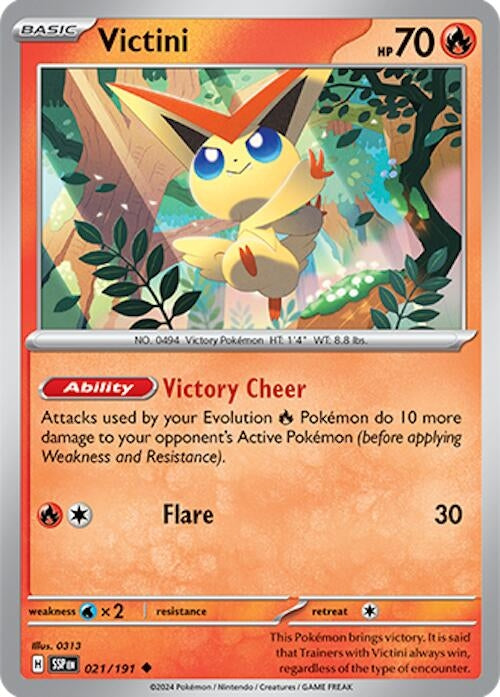 Image for Victini (SV08: Surging Sparks) (021/191) - Pokemon