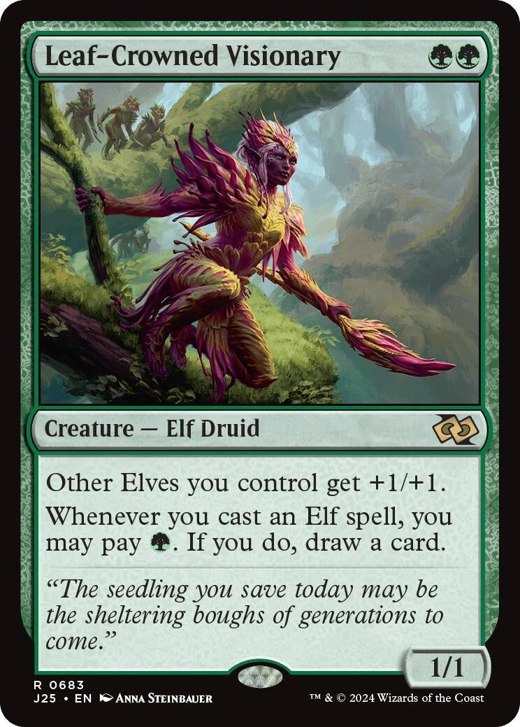Image for Leaf-Crowned Visionary (Foundations Jumpstart) (683) - Magic: The Gathering