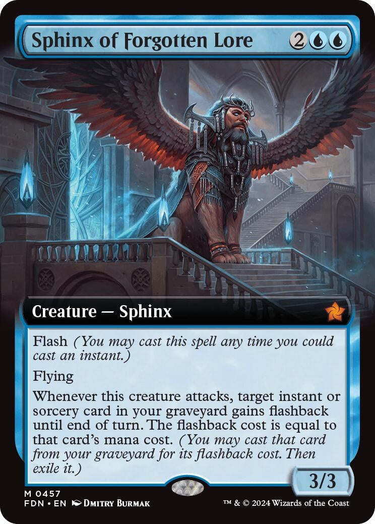 Image for Sphinx of Forgotten Lore (Extended Art) (Foundations) (457) - Magic: The Gathering