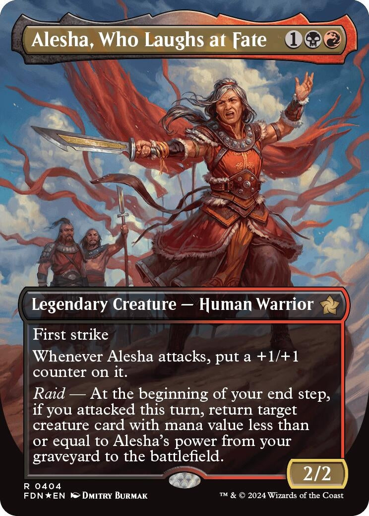 Image for Alesha, Who Laughs at Fate (Borderless) (Mana Foil) (Foundations) (404) - Magic: The Gathering