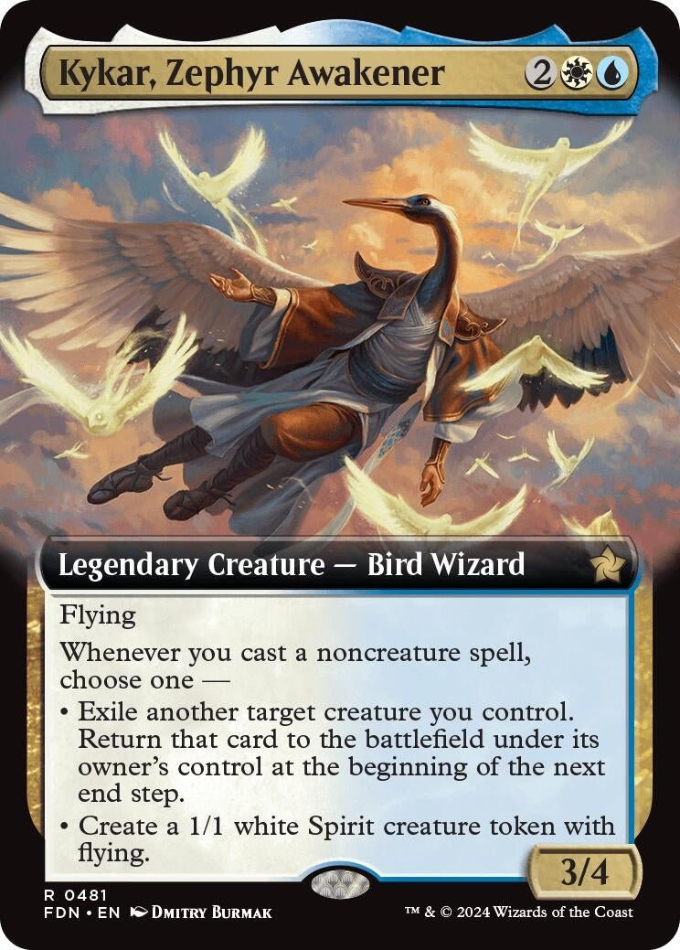 Image for Kykar, Zephyr Awakener (Extended Art) (Foundations) (481) - Magic: The Gathering