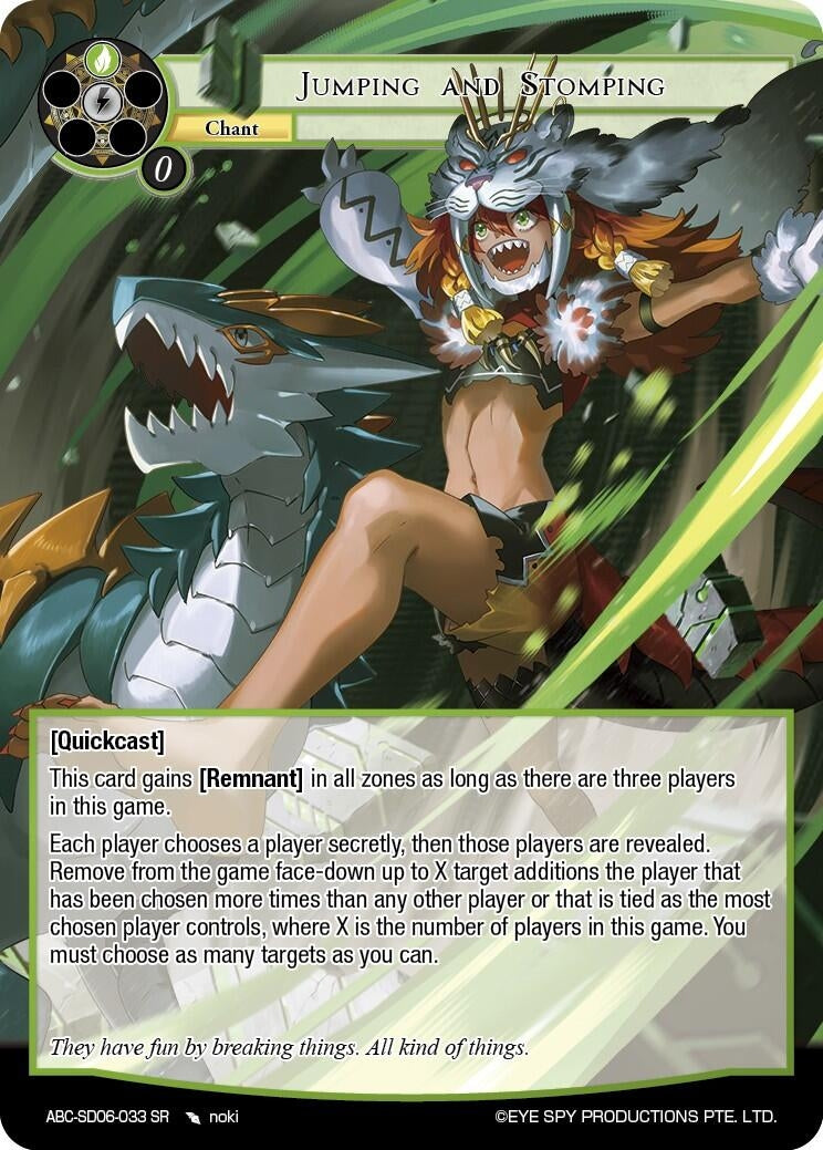 Image for Jumping And Stomping (ABC-SD06-033) (ABC Duel Decks) (ABC-SD06-033 SR) - Force of Will