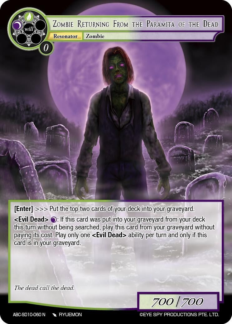 Image for Zombie Returning From The Paramita Of The Dead (ABC Duel Decks) (ABC-SD10-060 N) - Force of Will