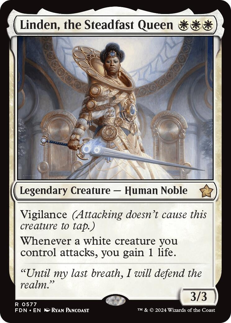Image for Linden, the Steadfast Queen (Foundations) (577) - Magic: The Gathering