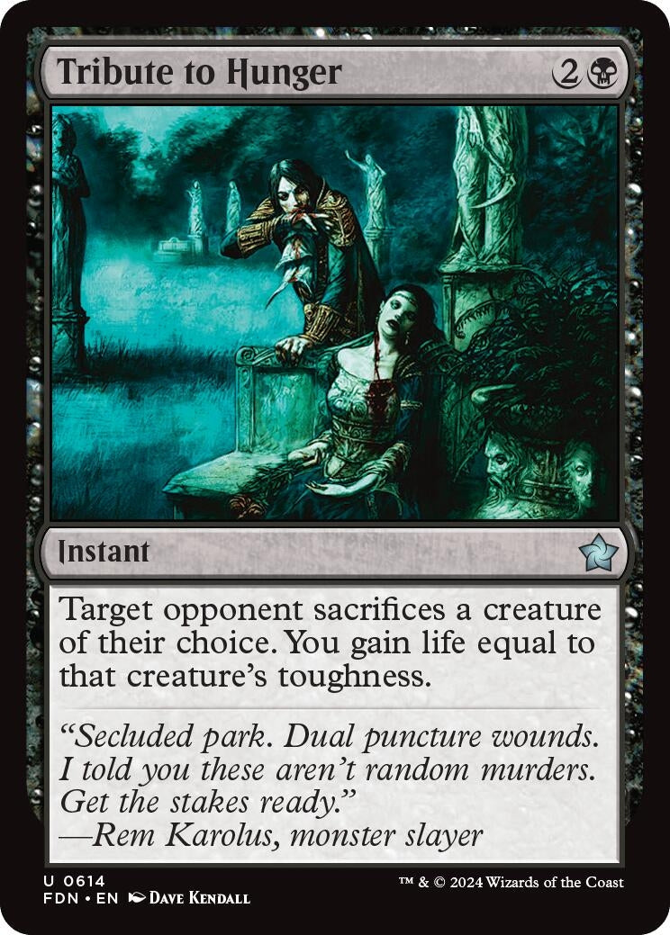 Image for Tribute to Hunger (Foundations) (614) - Magic: The Gathering