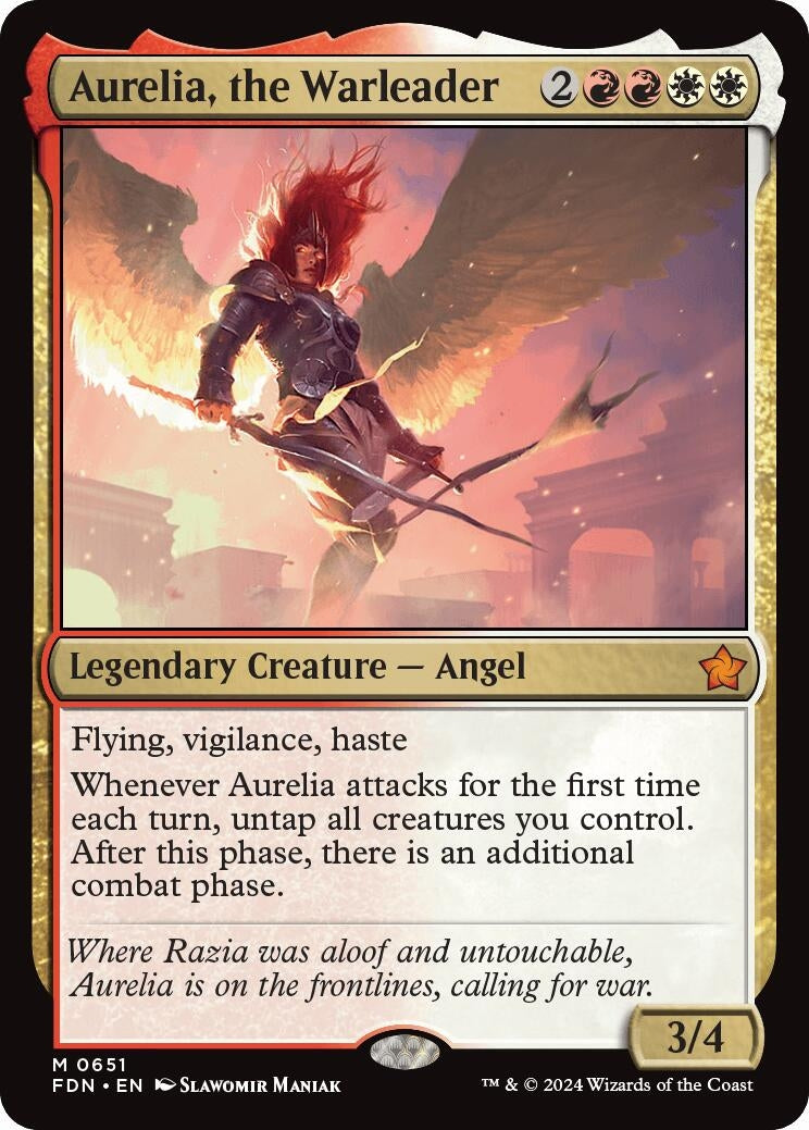 Image for Aurelia, the Warleader (Foundations) (651) - Magic: The Gathering