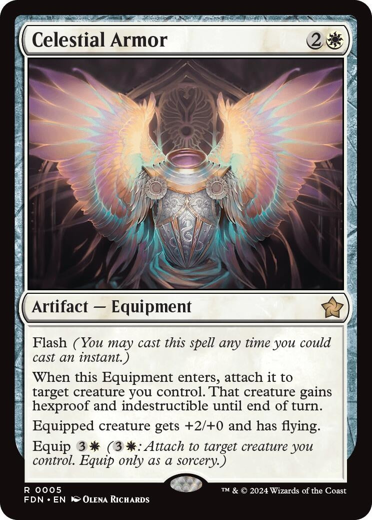 Image for Celestial Armor (Foundations) (5) - Magic: The Gathering