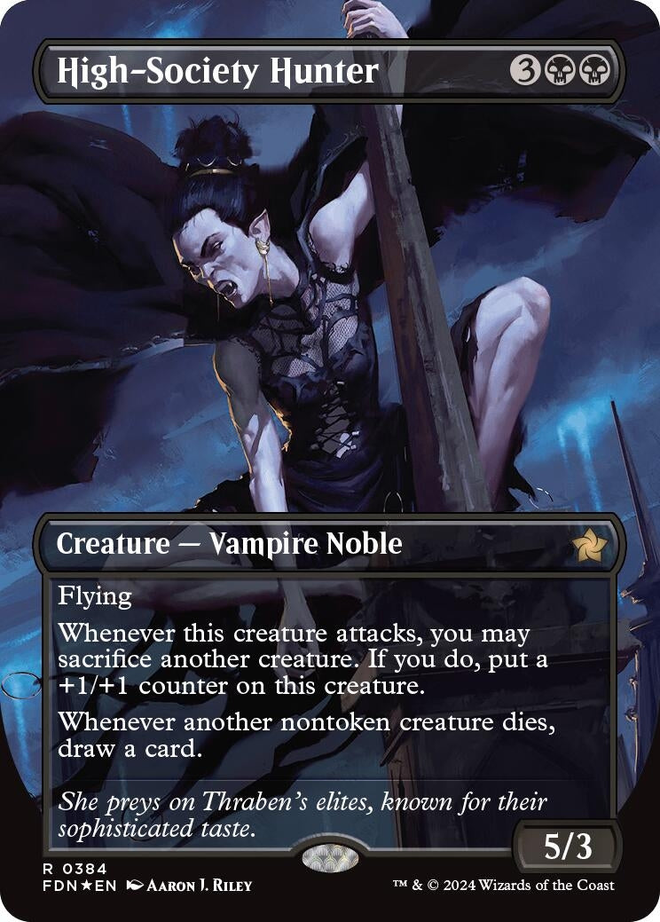 Image for High-Society Hunter (Borderless) (Mana Foil) (Foundations) (384) - Magic: The Gathering