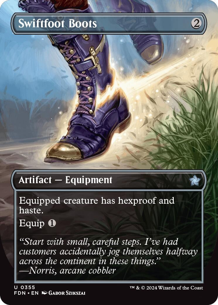 Image for Swiftfoot Boots (Borderless) (Foundations) (355) - Magic: The Gathering