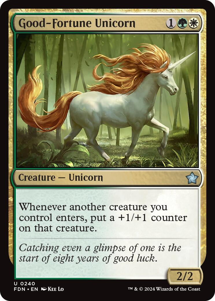 Image for Good-Fortune Unicorn (Foundations) (240) - Magic: The Gathering