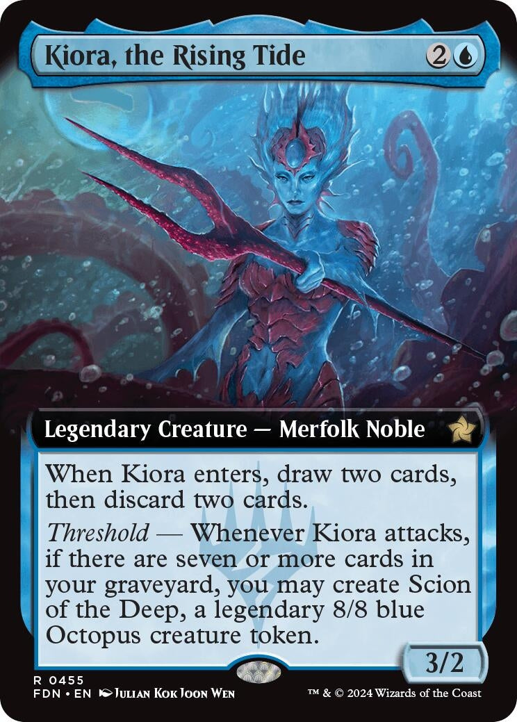 Image for Kiora, the Rising Tide (Extended Art) (Foundations) (455) - Magic: The Gathering