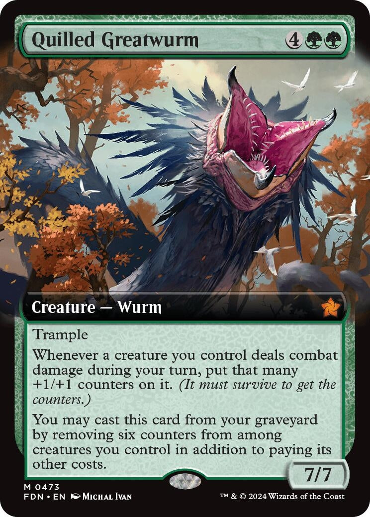 Image for Quilled Greatwurm (Extended Art) (Foundations) (473) - Magic: The Gathering