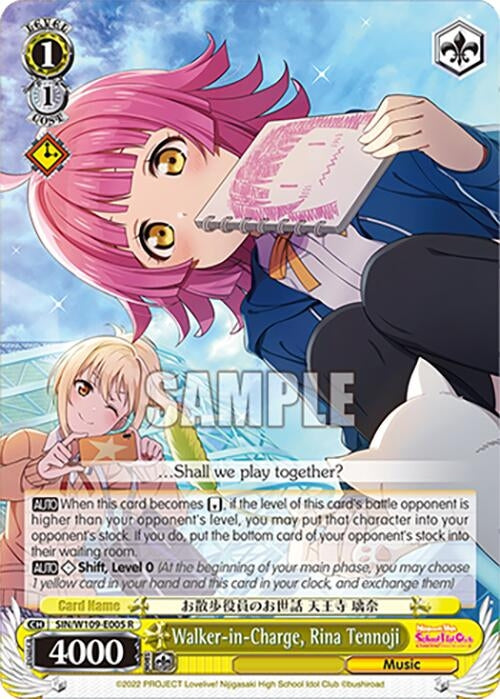Image for Walker-in-Charge, Rina Tennoji (Love Live! School idol festival 2 MIRACLE LIVE!) (SIN/W109-E005 R) - Weiss Schwarz
