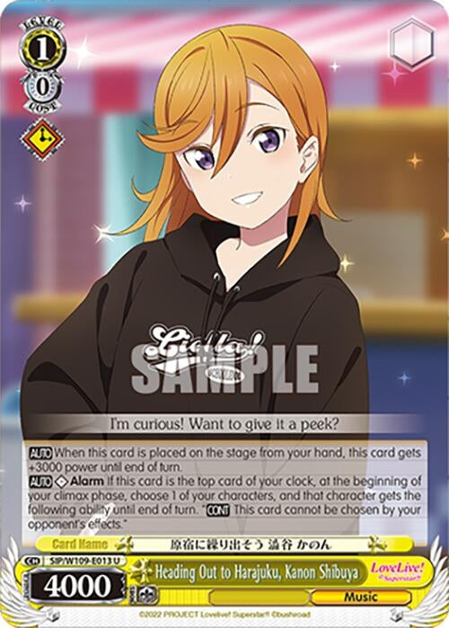 Image for Heading Out to Harajuku, Kanon Shibuya (Love Live! School idol festival 2 MIRACLE LIVE!) (SIP/W109-E013 U) - Weiss Schwarz