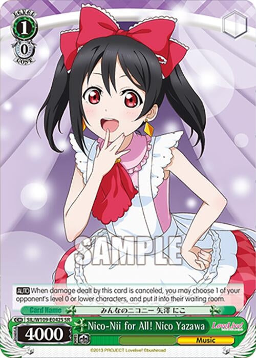 Image for Nico-Nii for All! Nico Yazawa (SR) (Love Live! School idol festival 2 MIRACLE LIVE!) (SIL/W109-E042S SR) - Weiss Schwarz