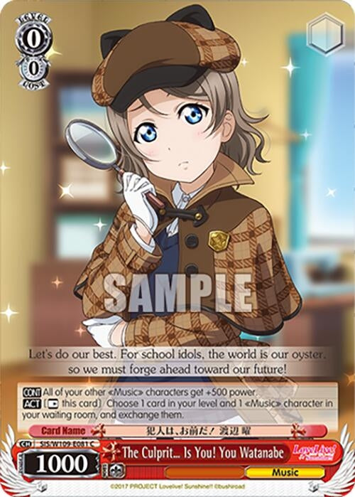 Image for The Culprit Is You! You Watanabe (Love Live! School idol festival 2 MIRACLE LIVE!) (SIS/W109-E081 C) - Weiss Schwarz