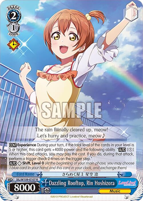Image for Dazzling Rooftop, Rin Hoshizora (Love Live! School idol festival 2 MIRACLE LIVE!) (SIL/W109-E107 R) - Weiss Schwarz