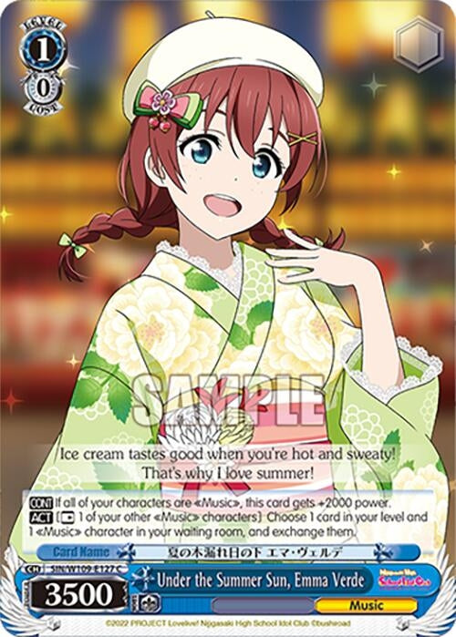 Image for Under the Summer Sun, Emma Verde (Love Live! School idol festival 2 MIRACLE LIVE!) (SIN/W109-E127 C) - Weiss Schwarz