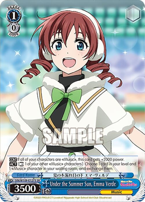 Image for Under the Summer Sun, Emma Verde (SR) (Love Live! School idol festival 2 MIRACLE LIVE!) (SIN/W109-E127S SR) - Weiss Schwarz