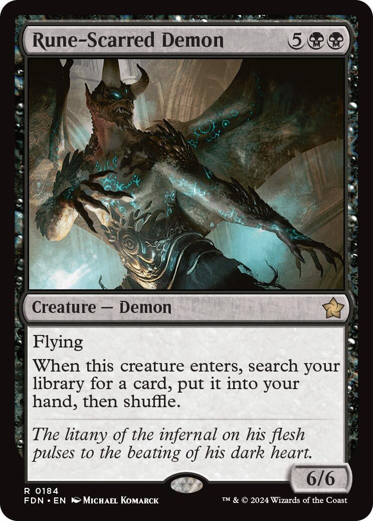 Image for Rune-Scarred Demon (Foundations) (184) - Magic: The Gathering