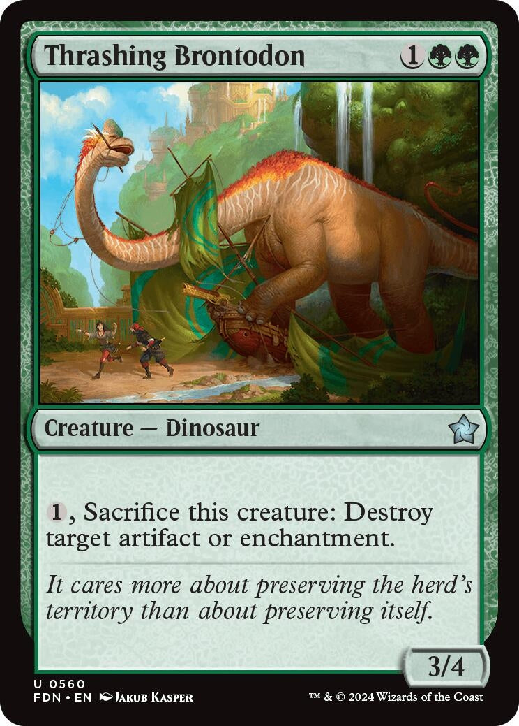 Image for Thrashing Brontodon (Foundations) (560) - Magic: The Gathering