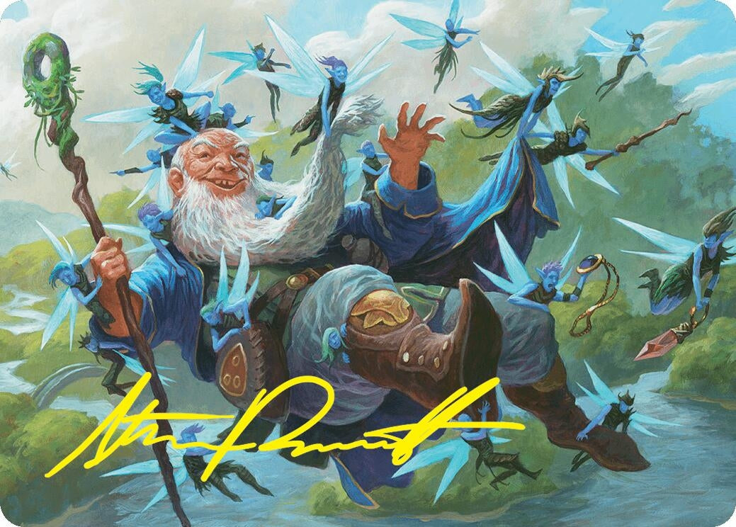 Image for Mischievous Mystic Art Card (7/54) (Gold-Stamped Signature) (Art Series: Foundations) (7) - Magic: The Gathering