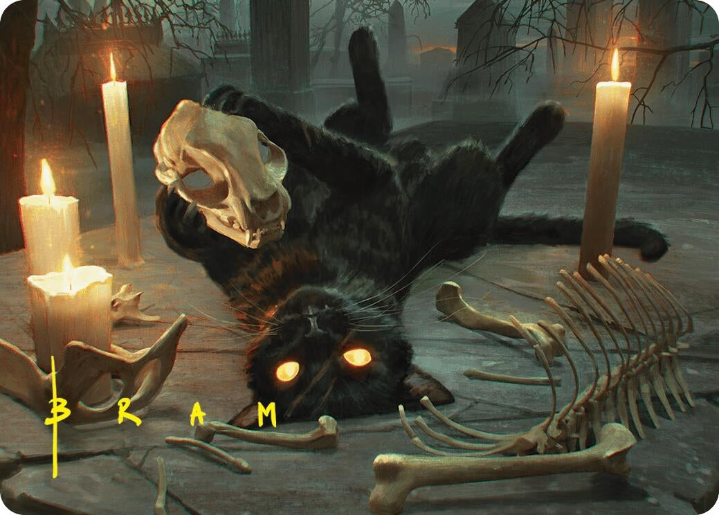 Image for Nine-Lives Familiar Art Card (8/54) (Gold-Stamped Signature) (Art Series: Foundations) (8) - Magic: The Gathering