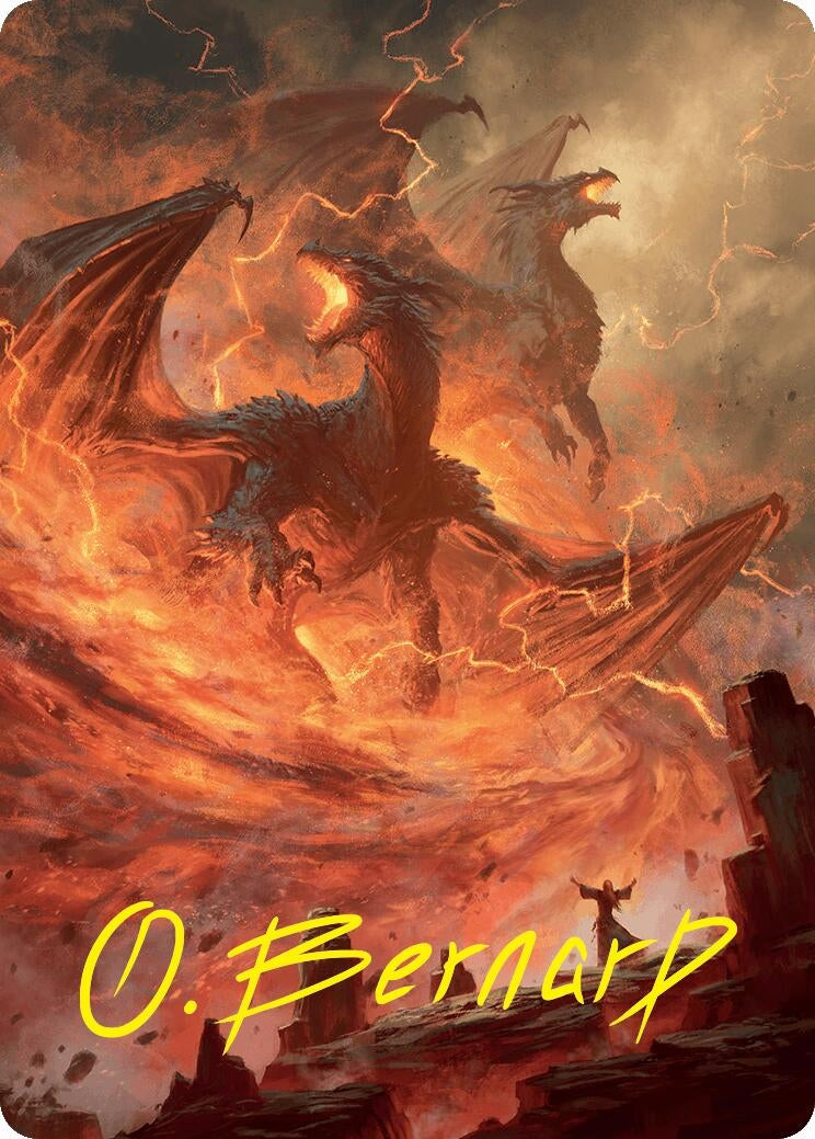 Image for Rite of the Dragoncaller Art Card (38/54) (Gold-Stamped Signature) (Art Series: Foundations) (38) - Magic: The Gathering