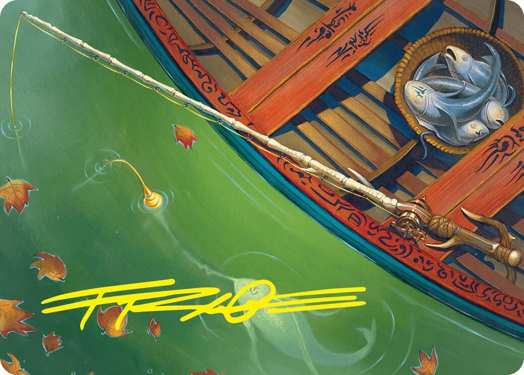 Image for Fishing Pole Art Card (18/54) (Gold-Stamped Signature) (Art Series: Foundations) (18) - Magic: The Gathering