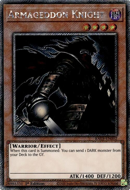 Image for Armageddon Knight (Platinum Secret Rare) (Quarter Century Bonanza) (RA03-EN002) - YuGiOh