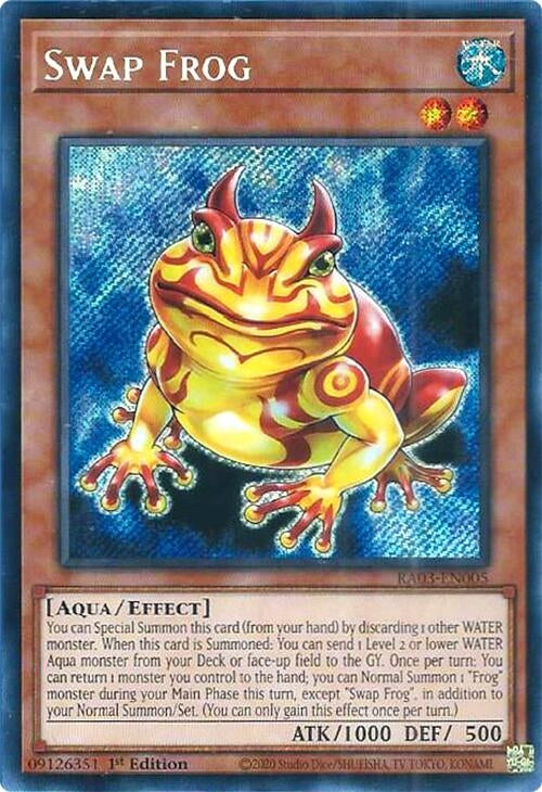 Image for Swap Frog (Secret Rare) (Quarter Century Bonanza) (RA03-EN005) - YuGiOh