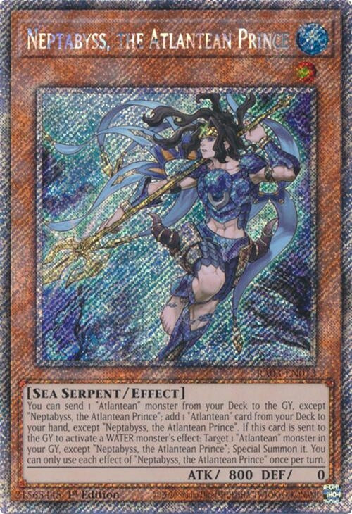 Image for Neptabyss, the Atlantean Prince (Platinum Secret Rare) (Quarter Century Bonanza) (RA03-EN013) - YuGiOh