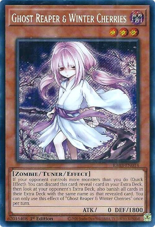 Image for Ghost Reaper & Winter Cherries (Alternate Art) (Secret Rare) (Quarter Century Bonanza) (RA03-EN014) - YuGiOh