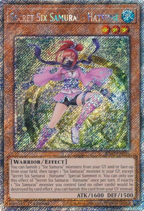 Image for Secret Six Samurai - Hatsume (Platinum Secret Rare) (Quarter Century Bonanza) (RA03-EN016) - YuGiOh