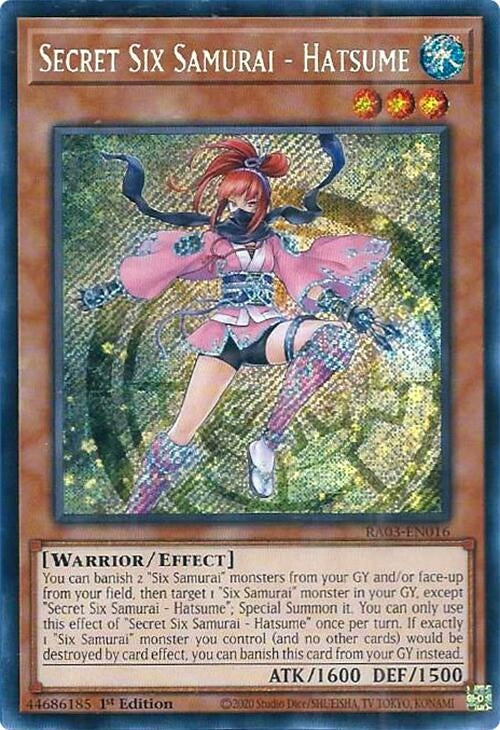 Image for Secret Six Samurai - Hatsume (Secret Rare) (Quarter Century Bonanza) (RA03-EN016) - YuGiOh