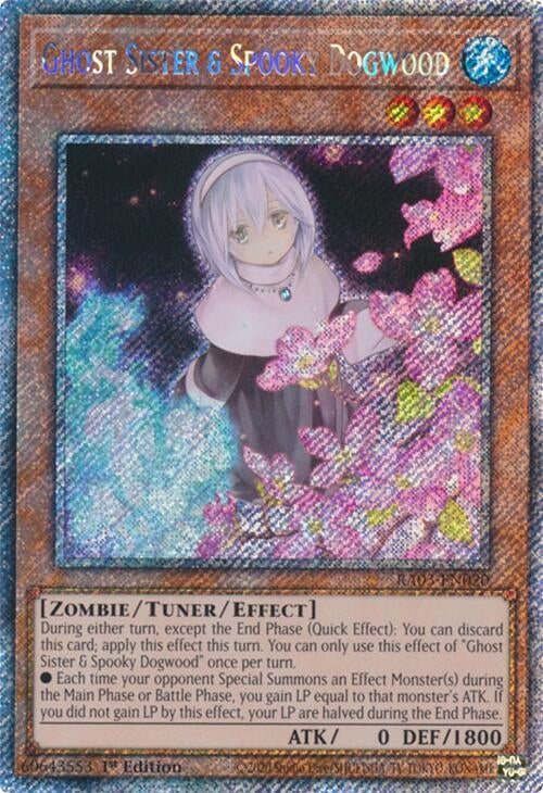 Image for Ghost Sister & Spooky Dogwood (Alternate Art) (Platinum Secret Rare) (Quarter Century Bonanza) (RA03-EN020) - YuGiOh